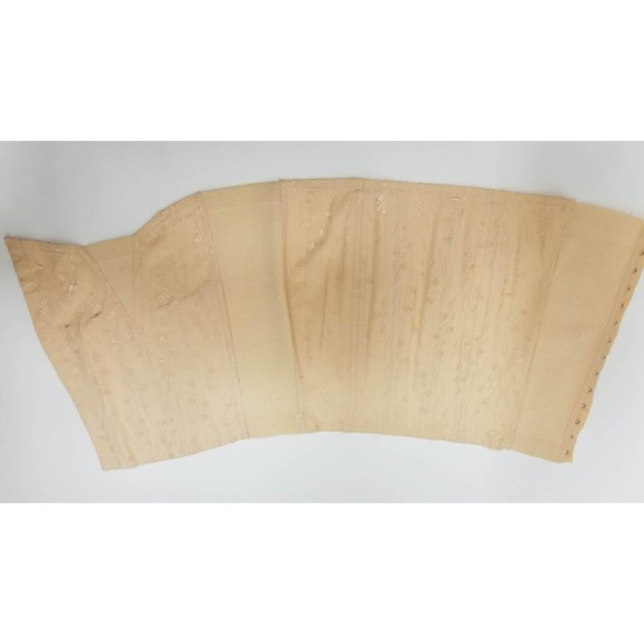 Vtg 50s 60s Corset Peach Cotton Brocade Boning Boned Stretch Panels M See Msmts - Picture 9 of 10